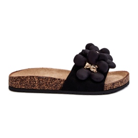 Kvinnors flip-flops med dekorationer Svart Bunlia