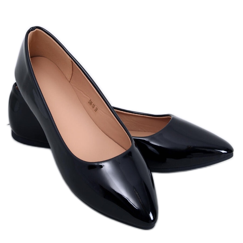 Xants Black patent balettlägenheter svart
