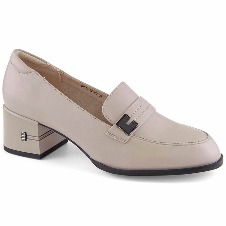 Högklackade skor för kvinnor, grå Vinceza 66612