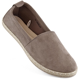 Slip-on espadrillor i mocka för kvinnor, cappuccino Potocki W16009 beige
