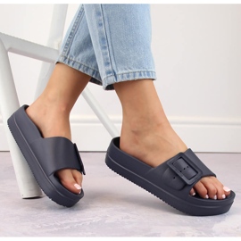 Plattofflor i skum för kvinnor med spänne, marinblå Big Star NN274A665