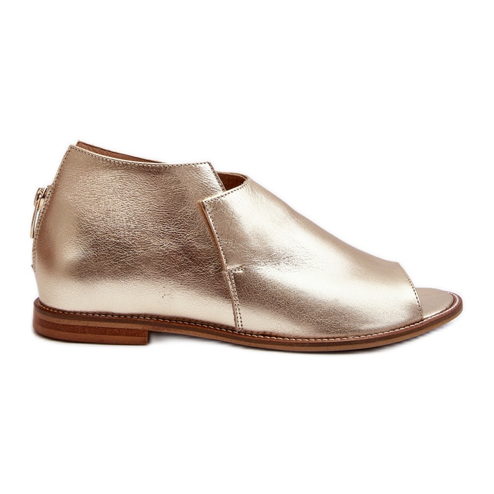 Lädersandaler dam Laura Messi 2443 guld gyllene