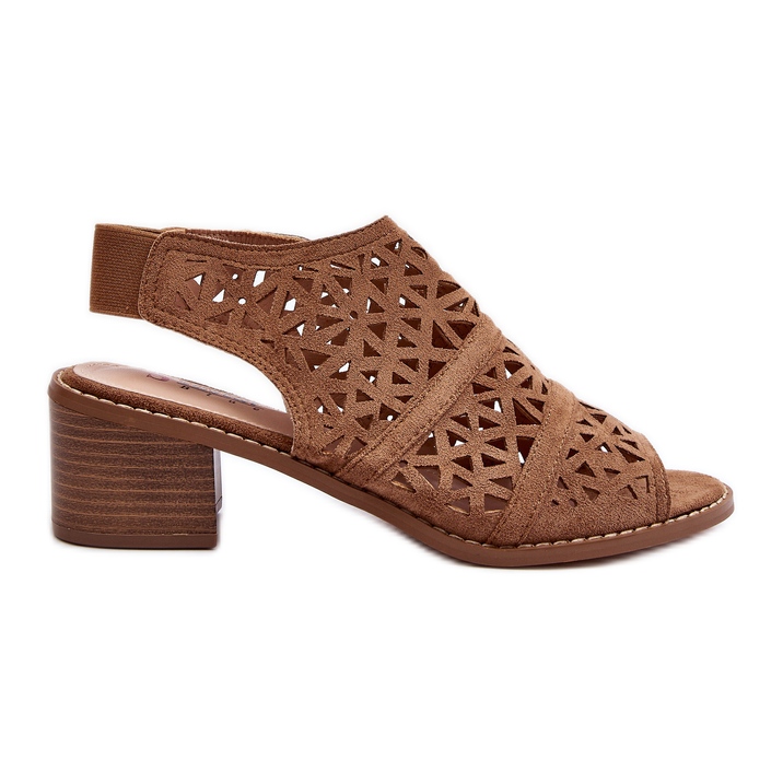 Genombrutna sandaler med hög klack Brun Serapina