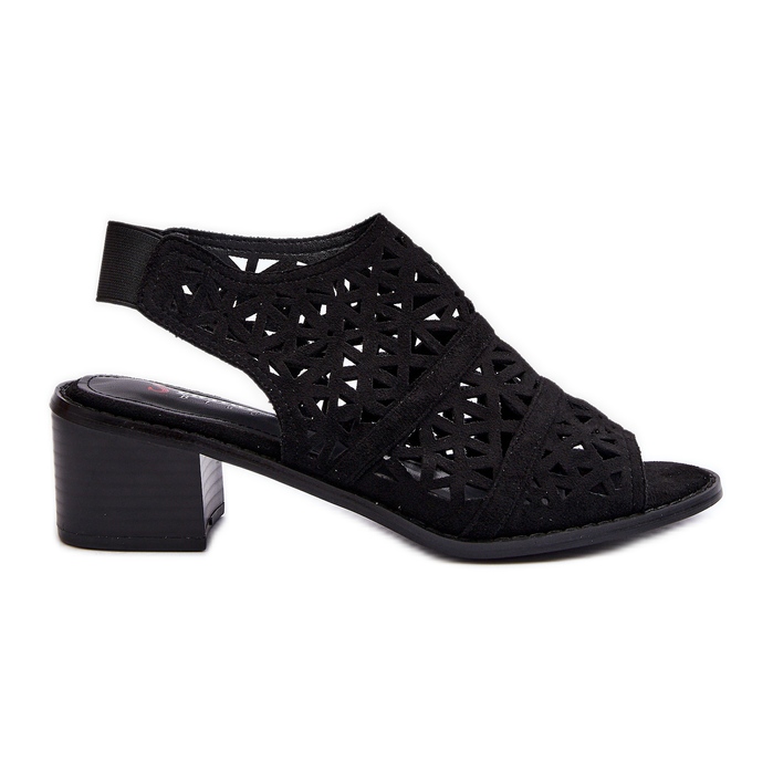 Genombrutna sandaler med hög klack Svart Serapina