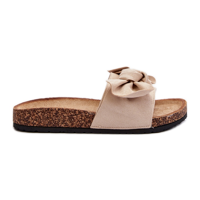 Damflip-flops med rosett Beige Ezephira
