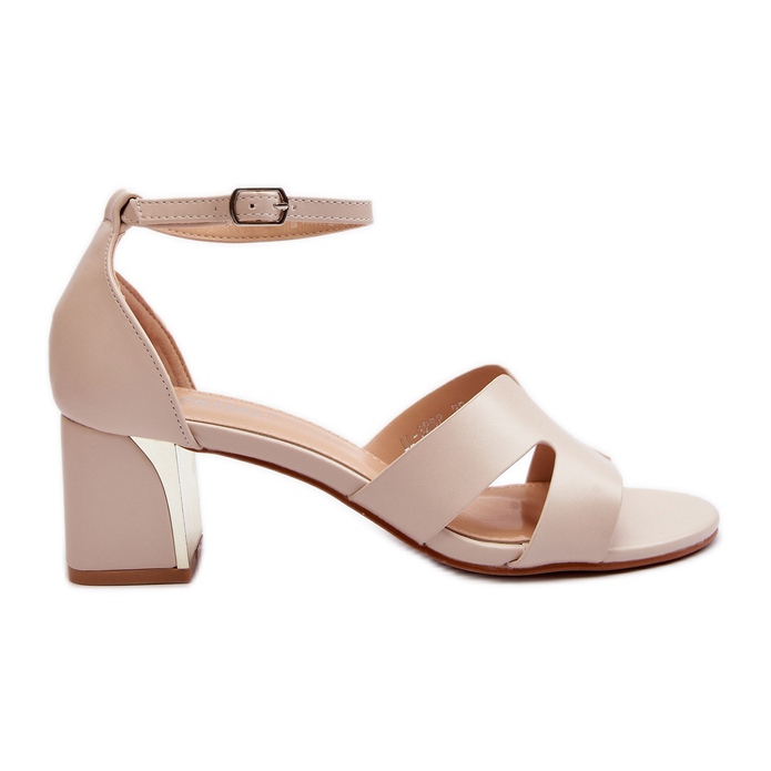 Beige damblock högklackade sandaler Irivana
