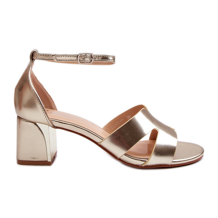 Damsandaler på blockklack Guld Irivana gyllene