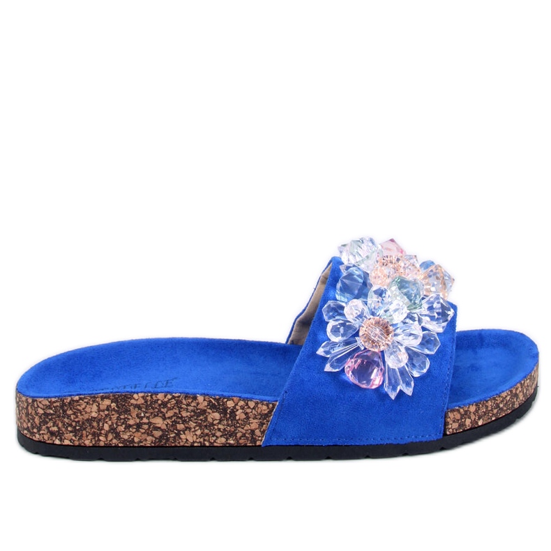 Kork flip-flops med Maliv Blue stenar blå