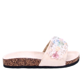 Korkflipflops med Maliv Beige stenar
