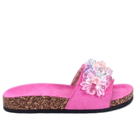 Korkflipflops med Maliv Fuchsia stenar rosa