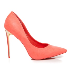 Seastar Pumps i mocka på en häl rosa mångfärgad