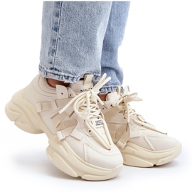 Beige Windamella Sneakers för kvinnor med en tjock sula