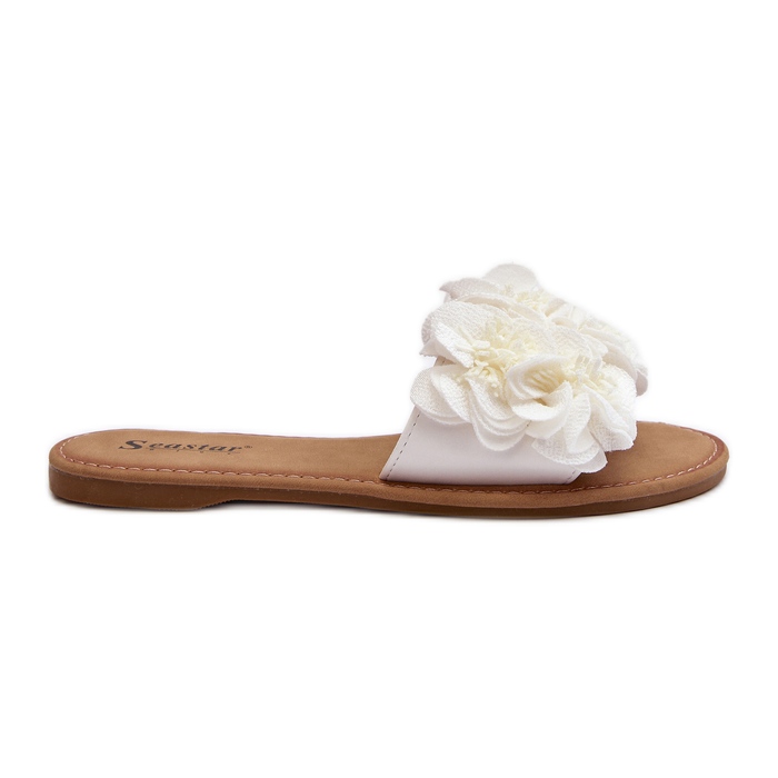 Kvinnors flip flops med blommor White Eelfan vit