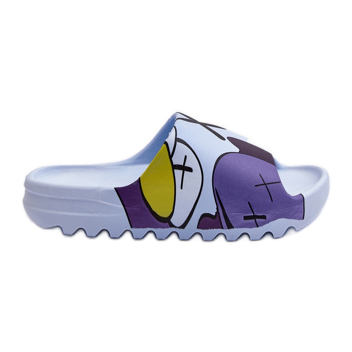 Gummi Flip Flops Med Blå Monster Print