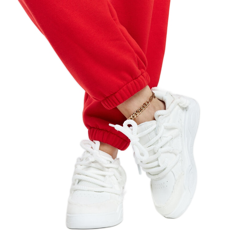 Vita sneakers med Melilot-tyginlägg