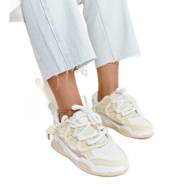 Beige sneakers med Melilot-tyginlägg