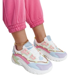 Flerfärgade plattformssneakers med Rutf-rhinestones mångfärgad