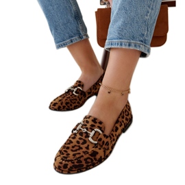 Leopardmockasiner med Marija-rhinestones beige
