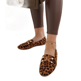 Comerio leopard loafers med spänne brun