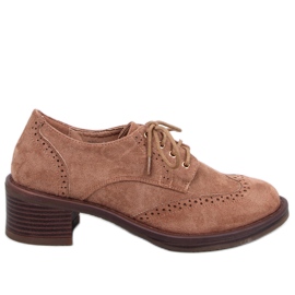 Vedra Camel högklackade loafers brun