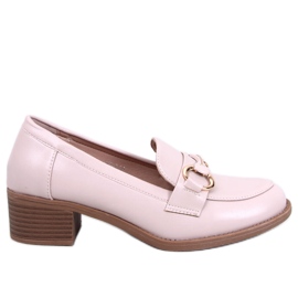 Pontei Beige högklackade loafers