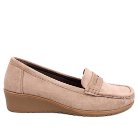 Vegar Khaki wedge loafers beige
