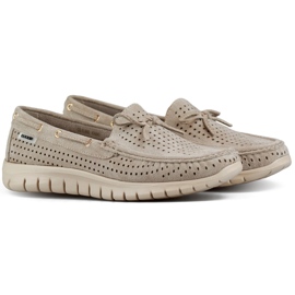 Genombrutna beige dammockasiner, bekväma, bekväma dammockasiner