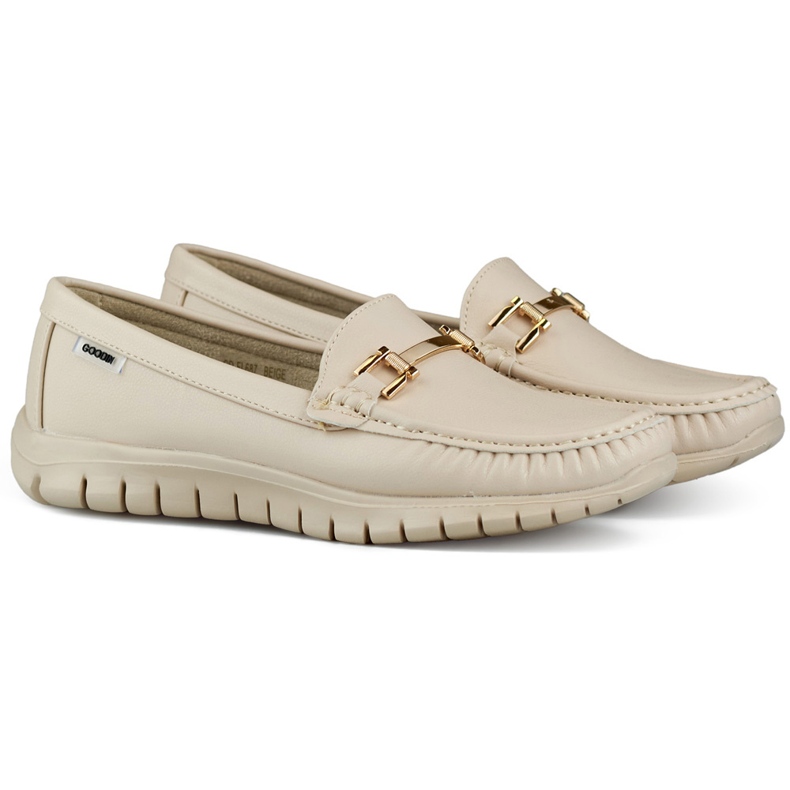 Bekväma mjuka beige loafers för dam