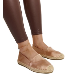 Beige espadrillor med glans på Caithlin-plattformen