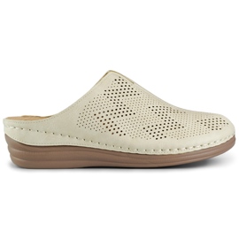 Kvinnors hälsa flipflops med slutna tår beige