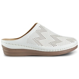 Vita kvinnors hälsa flipflops med slutna tår