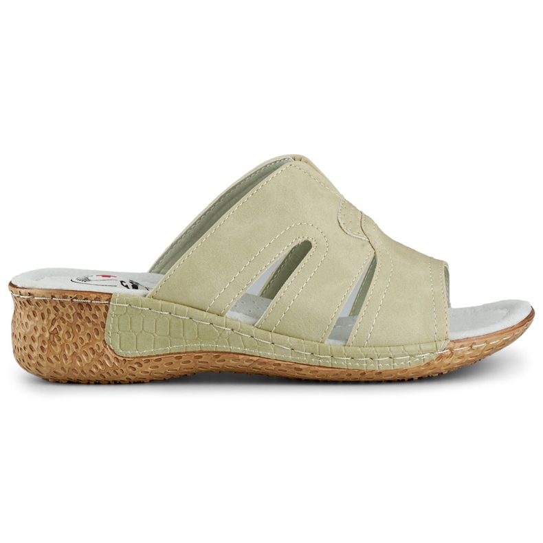 Friska kvinnors flipflops, bekväma komfortflipflops beige