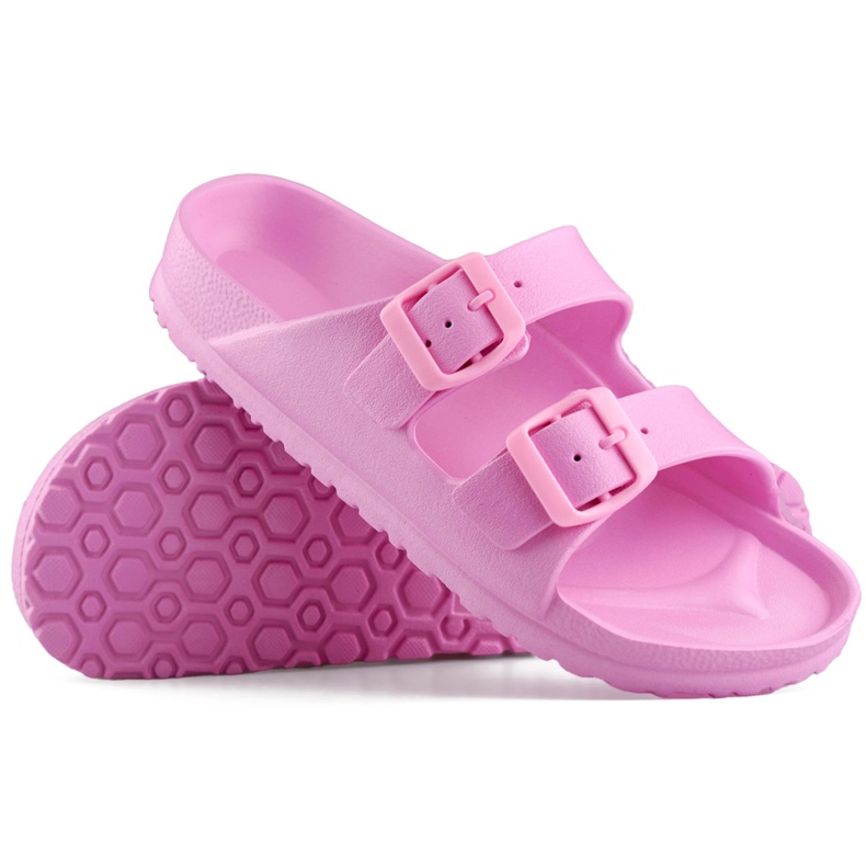 Rosa flipflops med två spännen