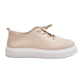 Beige Openwork Sneakers för kvinnor Unassemia