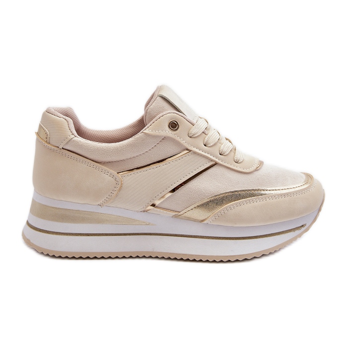 Damsportskor, Platform Sneakers, Beige Atnarama