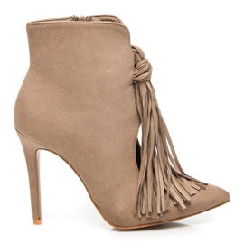 Comer Moderiktiga stövlar med fransar brun