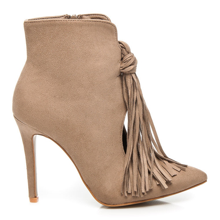 Comer Moderiktiga stövlar med fransar brun