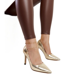 Viner guld patent stiletter gyllene