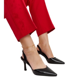 Svarta Fontanile pumps med öppen häl