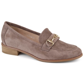 Lågklackade bruna mockaskor för kvinnor Potocki SZ12300