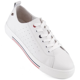 Filippo DP6029 vita sportskor i läder för kvinnor