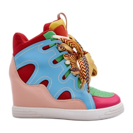 Wedge Sneakers för kvinnor Multicolor Leoppa mångfärgad