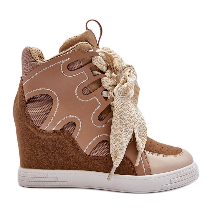 Wedge Sneakers dam Beige Leoppa