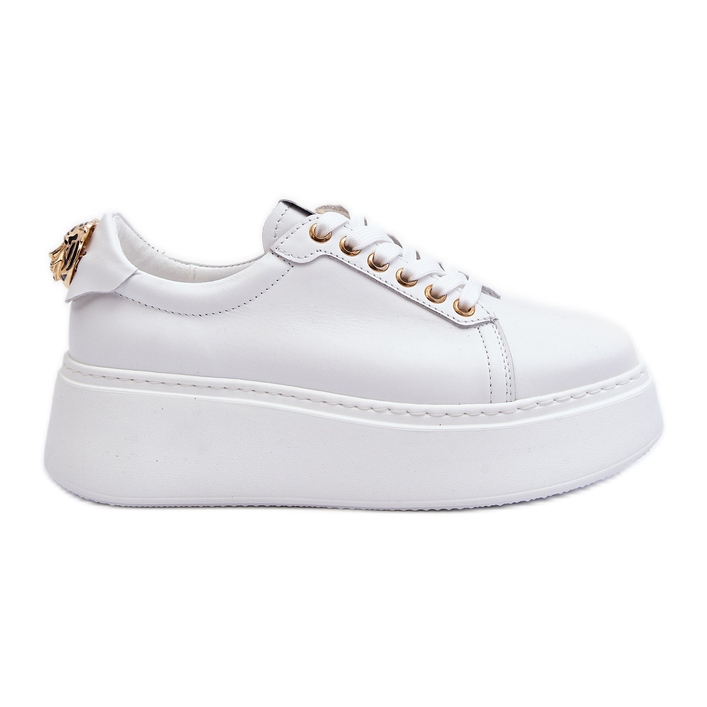 Platformsneakers i läder för kvinnor CheBello 4367 Vit