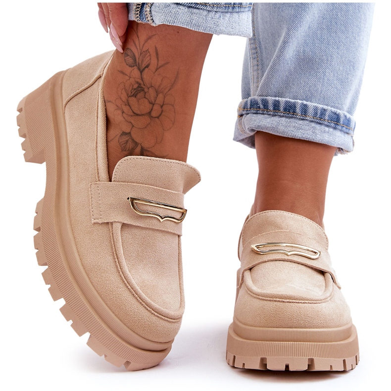 Seastar Slip-On Loafers i mocka för kvinnor Beige Pure Love