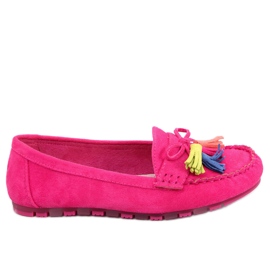 Tamla Fuchsia Fringed Loafers rosa