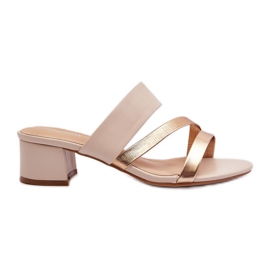 Lågklackade flip-flops damer Beige Rosila