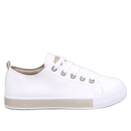 Runda vitguld damsneakers