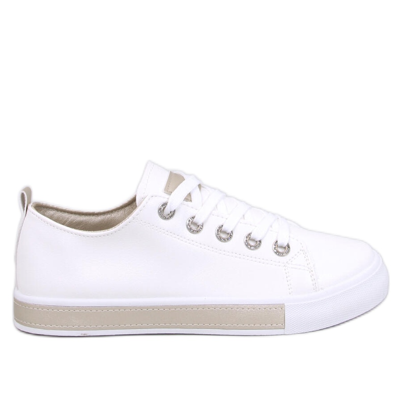 Runda vitguld damsneakers