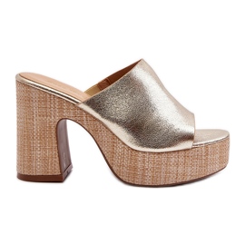 Damsandaler med höga klackar, guld Siobhan gyllene